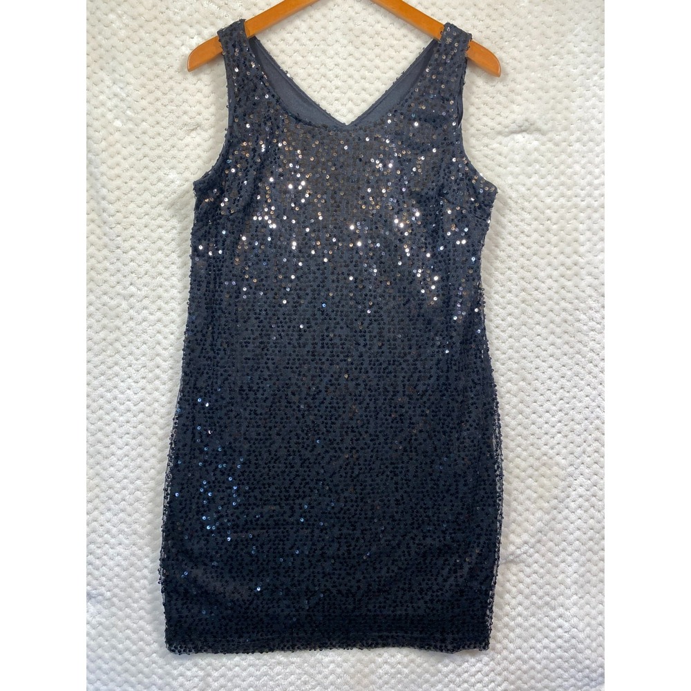 AA Studio AA Women's Black Sequins Tank Elegant Formal Short Dress Size 12